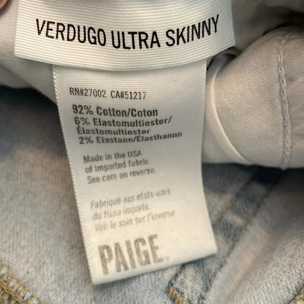 Paige Naomi embellished jeans Verdugo Ultra Sunny size 25